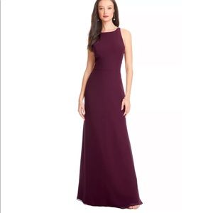 bill levkoff wine chiffon bridesmaid dress- like new!!